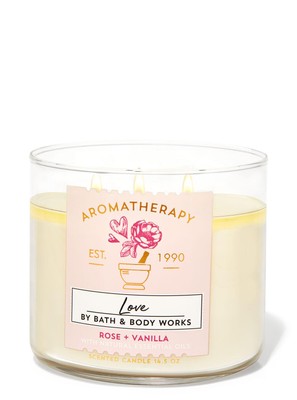 Свеча ароматическая Bath & Body Works ROSE VANILLA, 411 г, 411 г