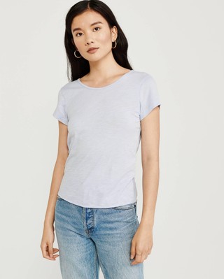 Голубая футболка - женская футболка Abercrombie & Fitch, M, M