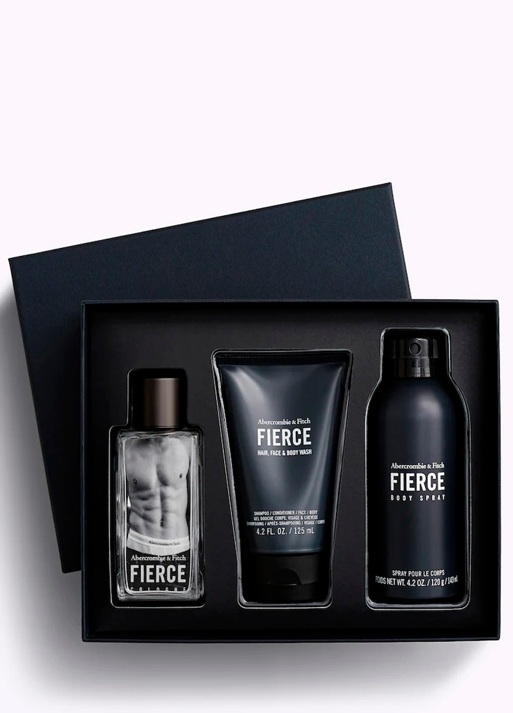 Подарочный набор FIERCE GIFT SET Abercrombie & Fitch: cologne, body wash, deodorant, Один размер, Один размер