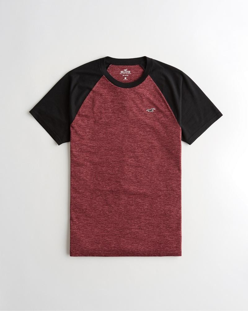 Красная футболка - мужская футболка Hollister, L, L