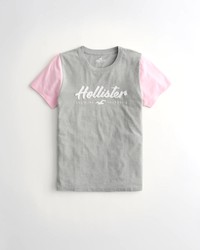 Серая футболка - женская футболка Hollister