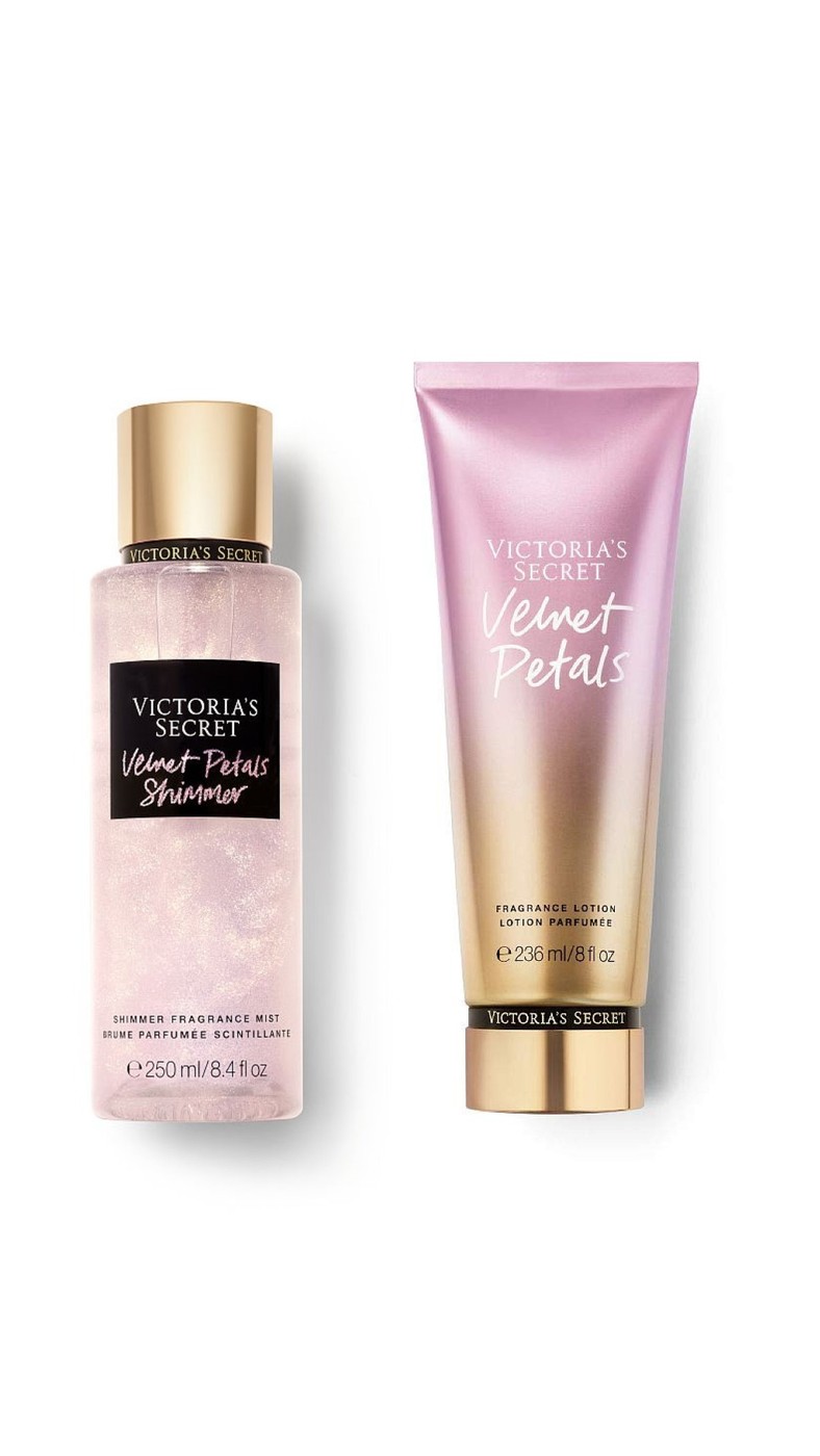 Подарочный набор Victoria's Secret Velvet Petals (Shimmer Fragrance Mist/Nourishing Hand & Body Lotion)
