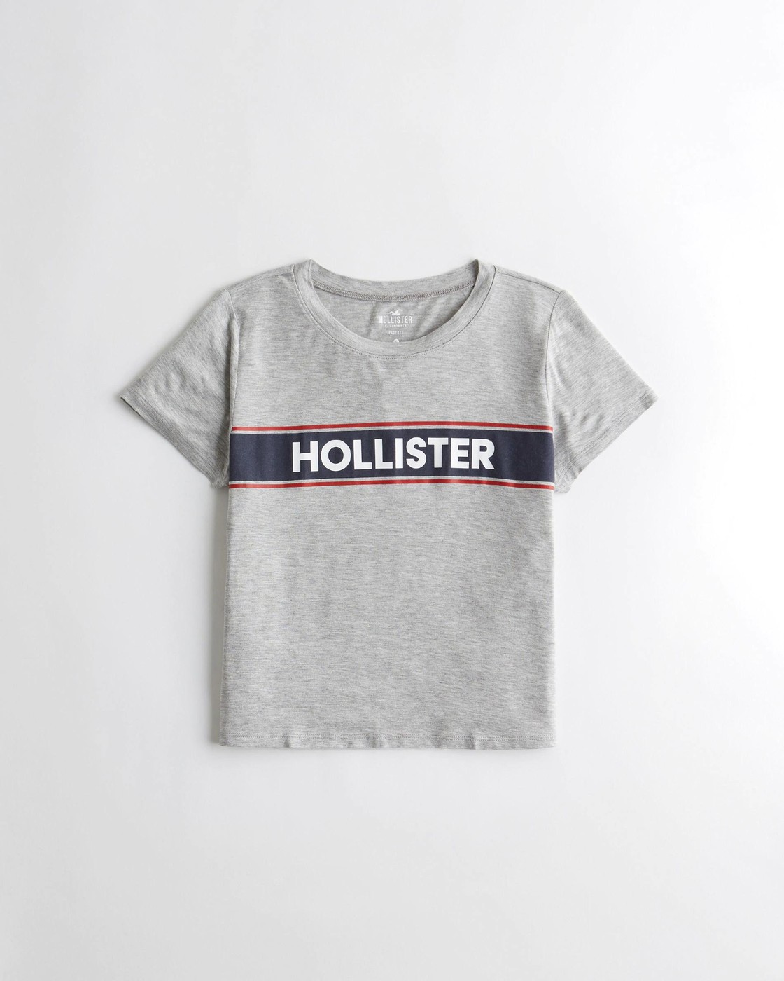 Серая футболка - женская футболка Hollister