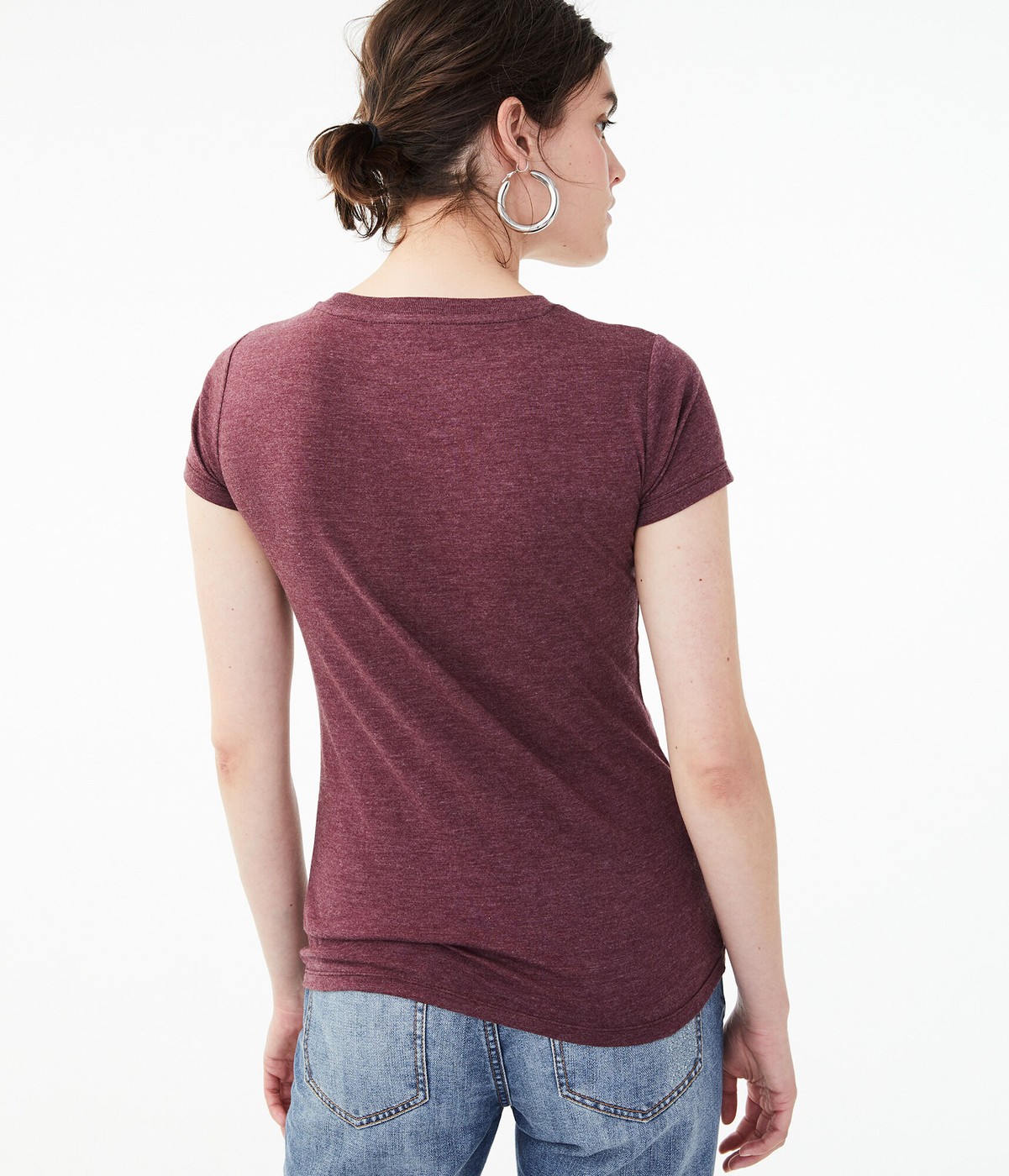 Бордовая футболка - женская футболка Aeropostale