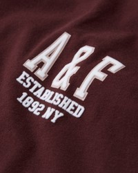 Бордовая футболка - женская футболка Abercrombie & Fitch