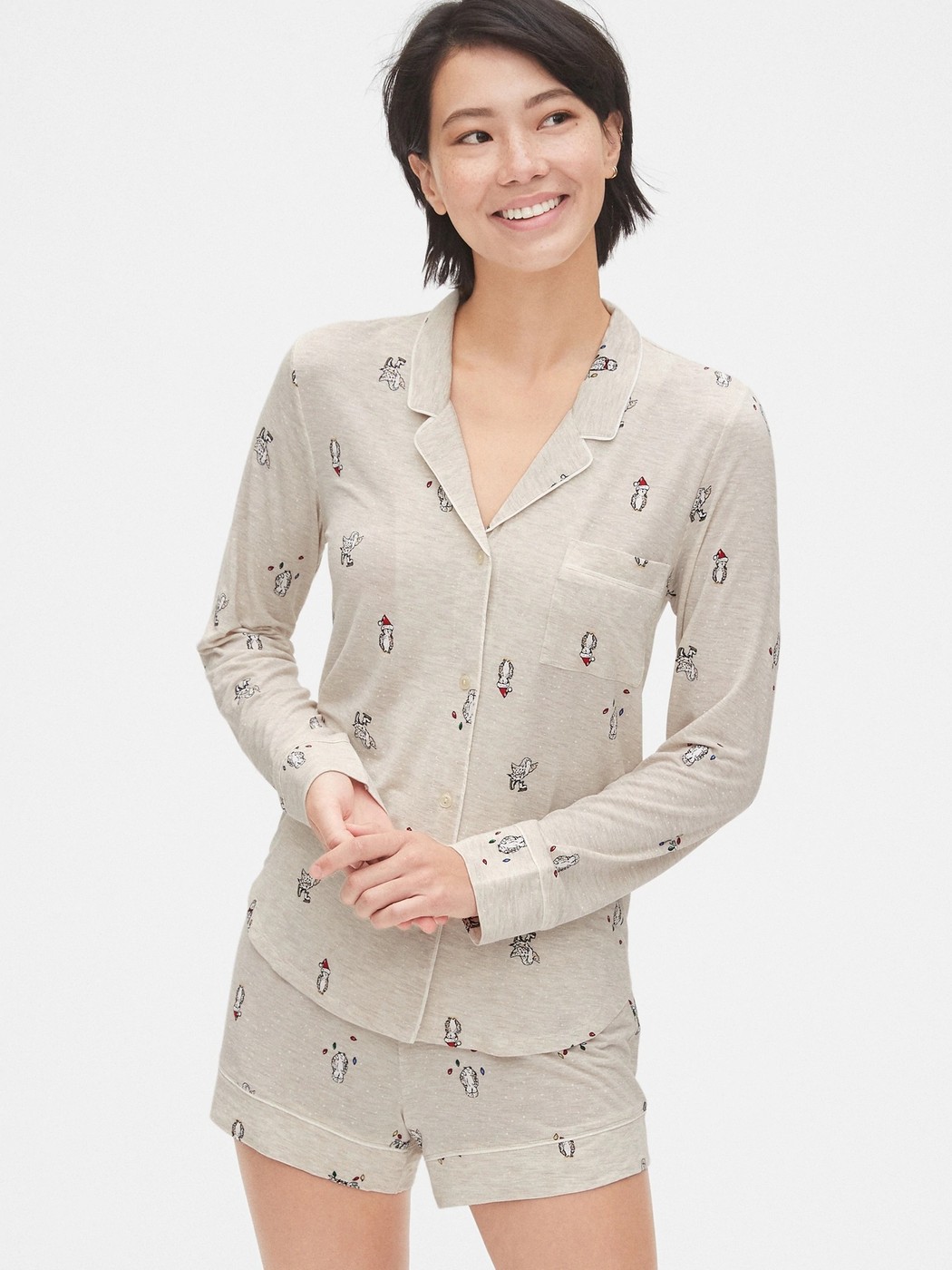 Женская пижама для сна GAP (Женская рубашка - рубашка, шорты)