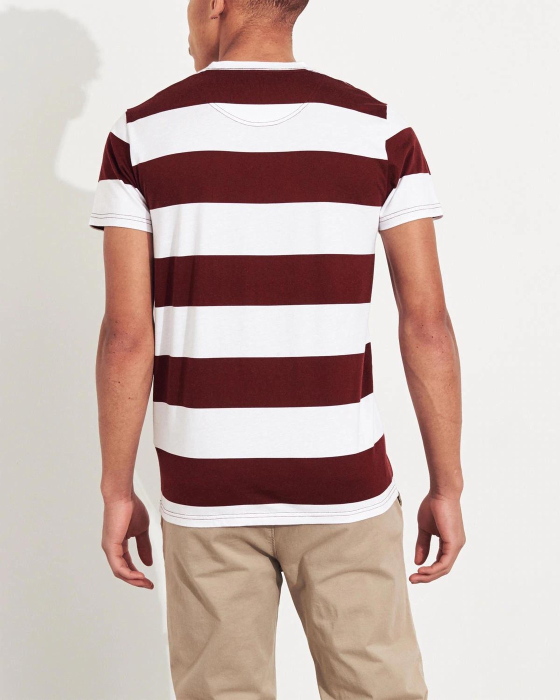 Бордовая футболка - мужская футболка Hollister, S, S