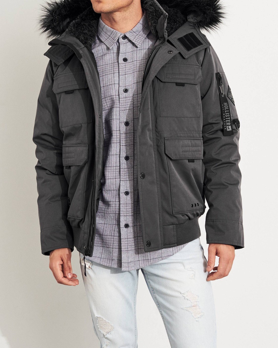 Куртка зимняя - мужская куртка Hollister, XL, XL