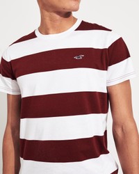 Бордовая футболка - мужская футболка Hollister, S, S