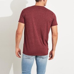 Бордовая футболка - мужская футболка Hollister, M, M