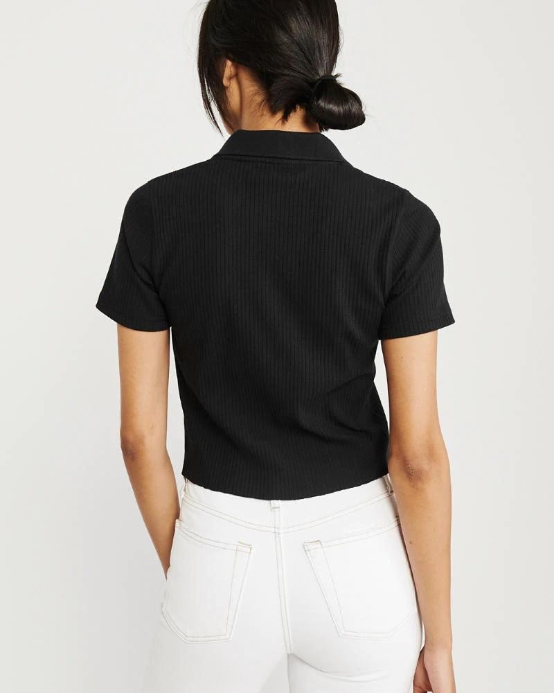 Черная блузка - женская блузка Abercrombie & Fitch, XS, XS
