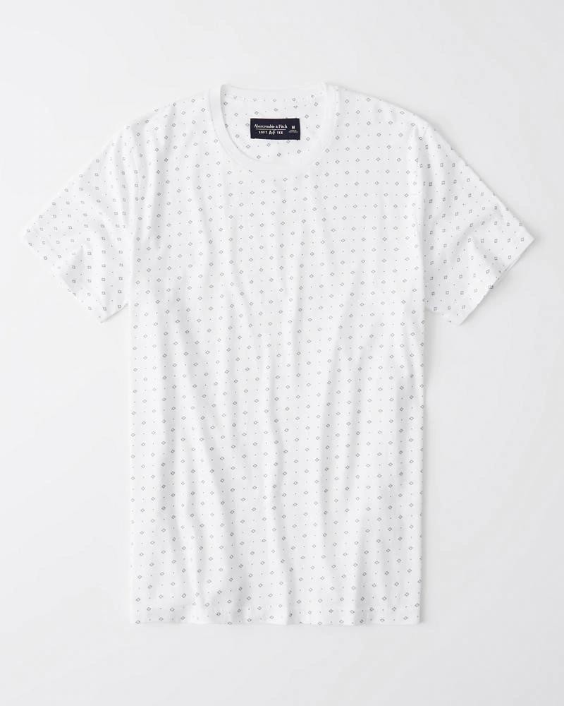 Белая футболка - мужская футболка Abercrombie & Fitch, S, S