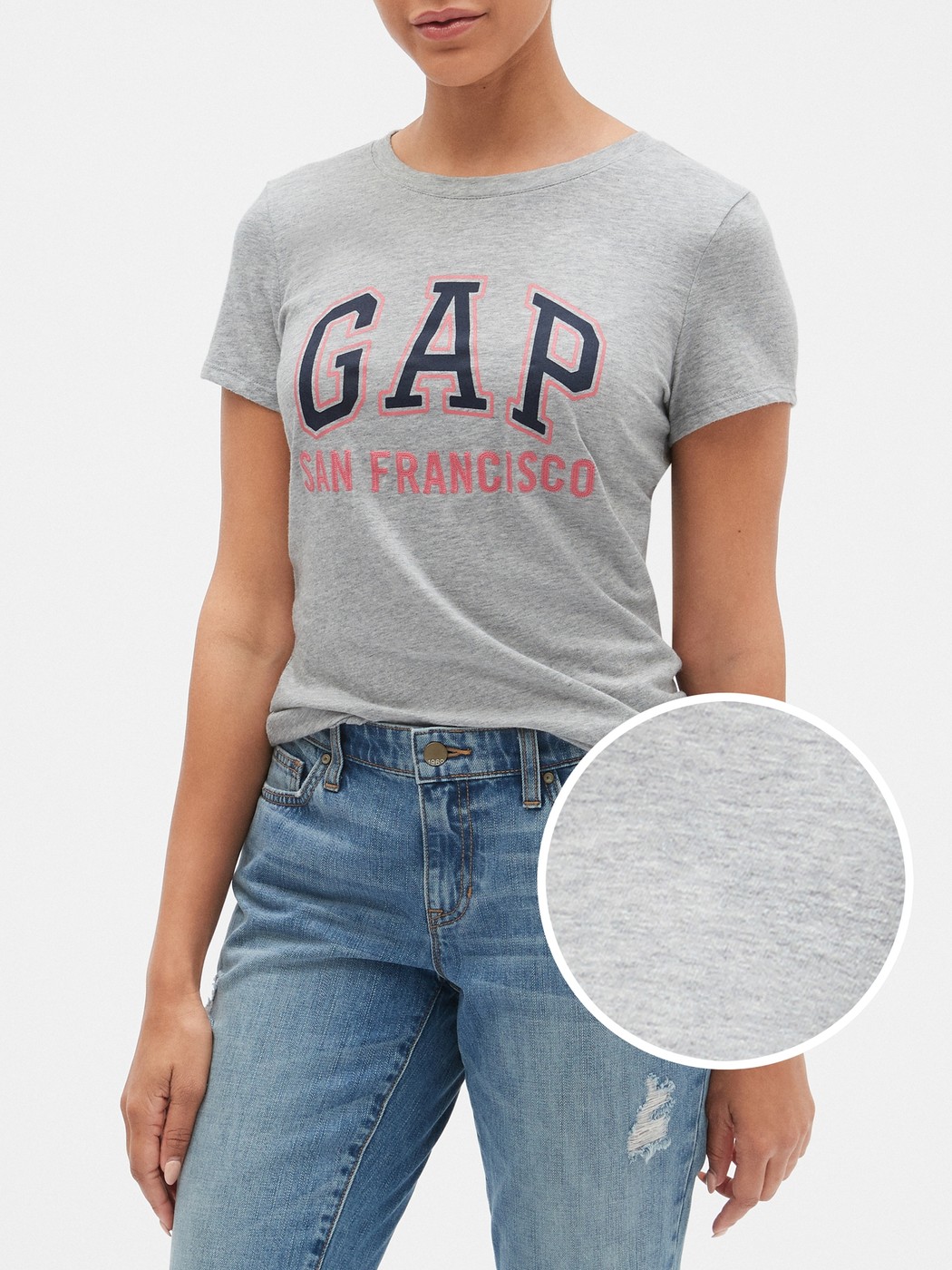 Серая футболка - женская футболка GAP, L, L