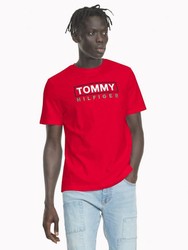 Красная футболка - мужская футболка Tommy Hilfiger, M, M