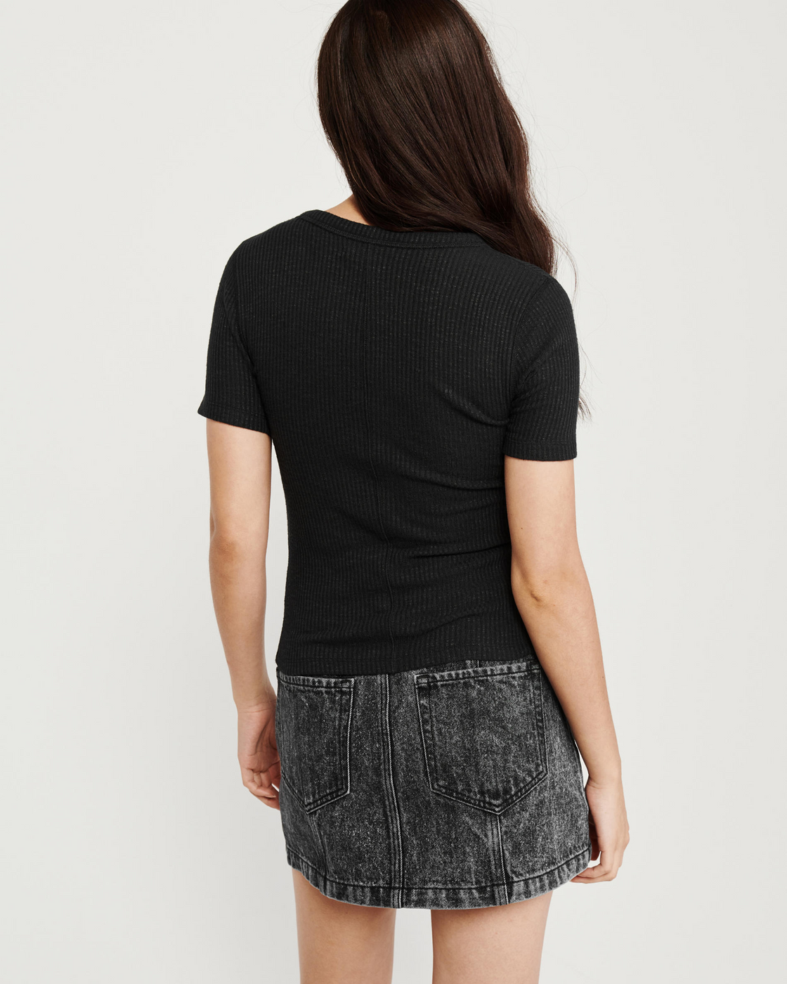 Черная футболка - женская футболка Abercrombie & Fitch, XS, XS