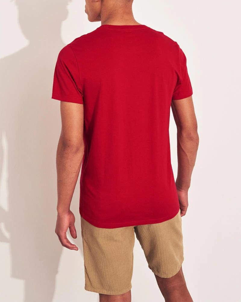 Красная футболка - мужская футболка Hollister, M, M