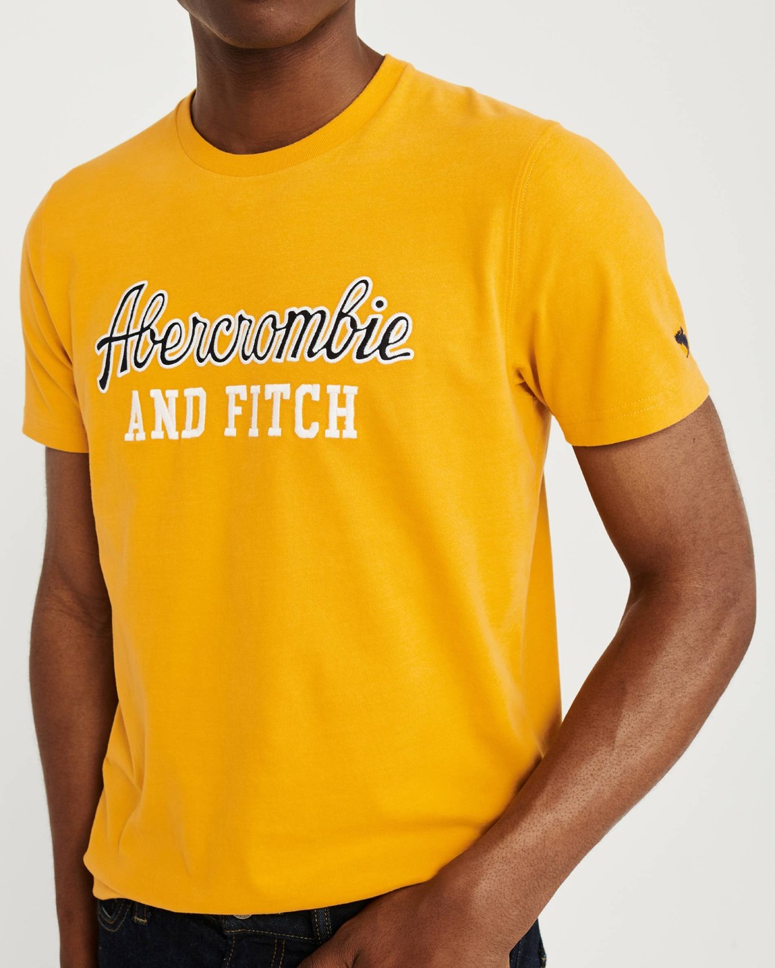 Желтая футболка - мужская футболка Abercrombie & Fitch