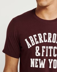 Бордовая футболка - мужская футболка Abercrombie & Fitch