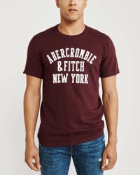 Бордовая футболка - мужская футболка Abercrombie & Fitch
