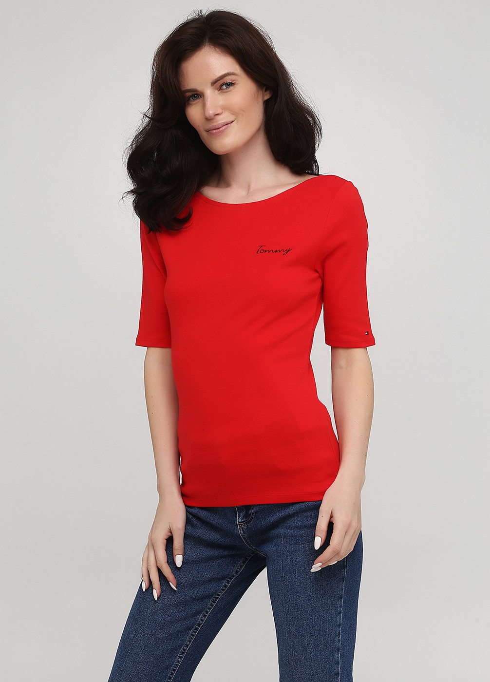 Красная футболка - женская футболка Tommy Hilfiger, S, S
