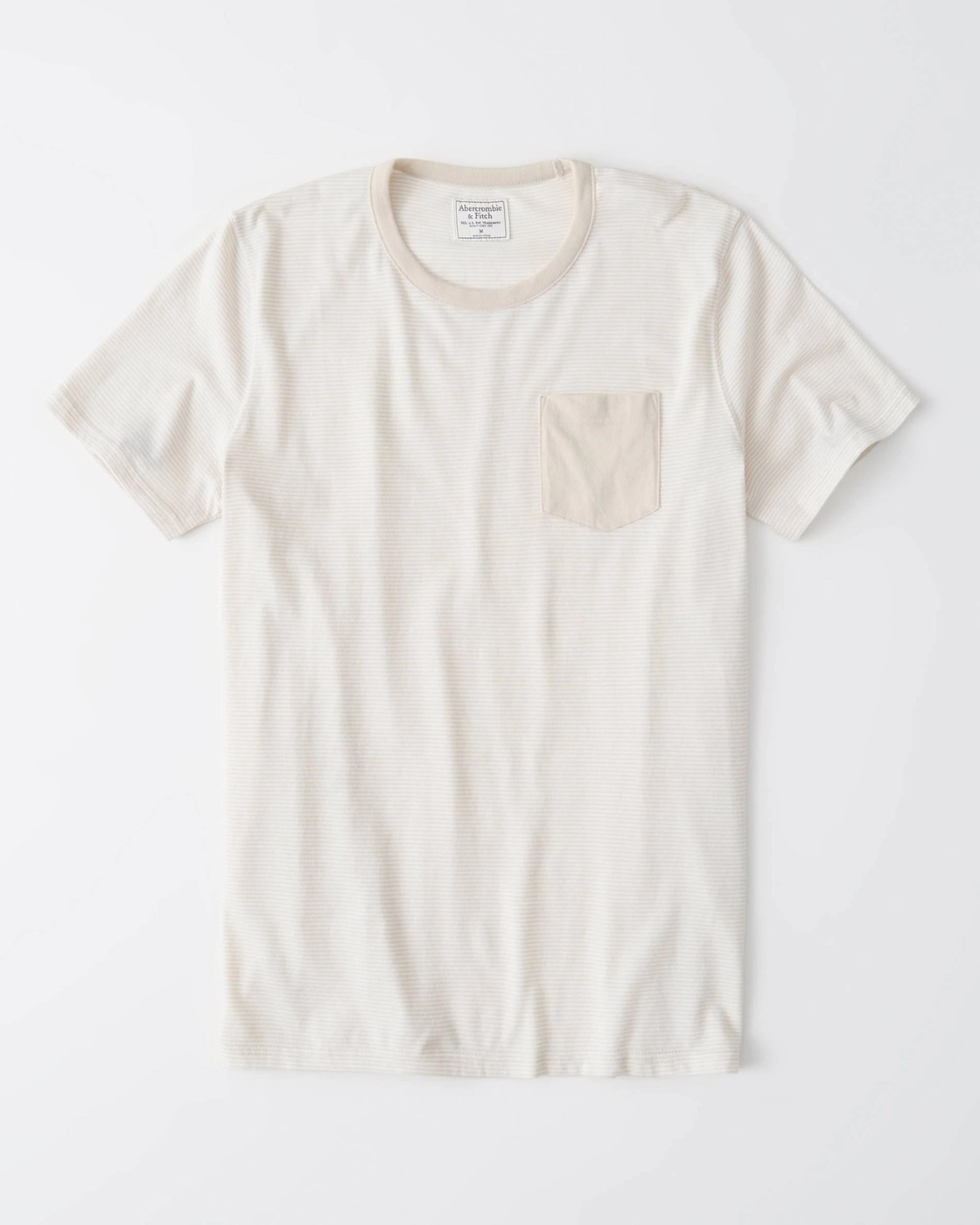 Бежевая футболка - мужская футболка Abercrombie & Fitch, XXL, XXL
