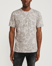 Бежевая футболка - мужская футболка Abercrombie & Fitch, M, M