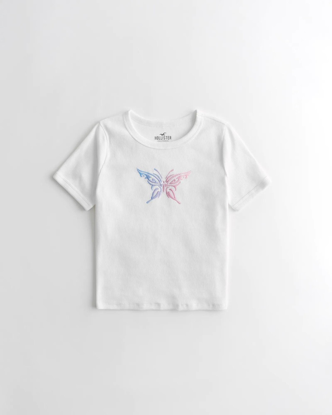 Белая футболка - женская футболка Hollister, S, S
