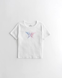 Белая футболка - женская футболка Hollister, S, S