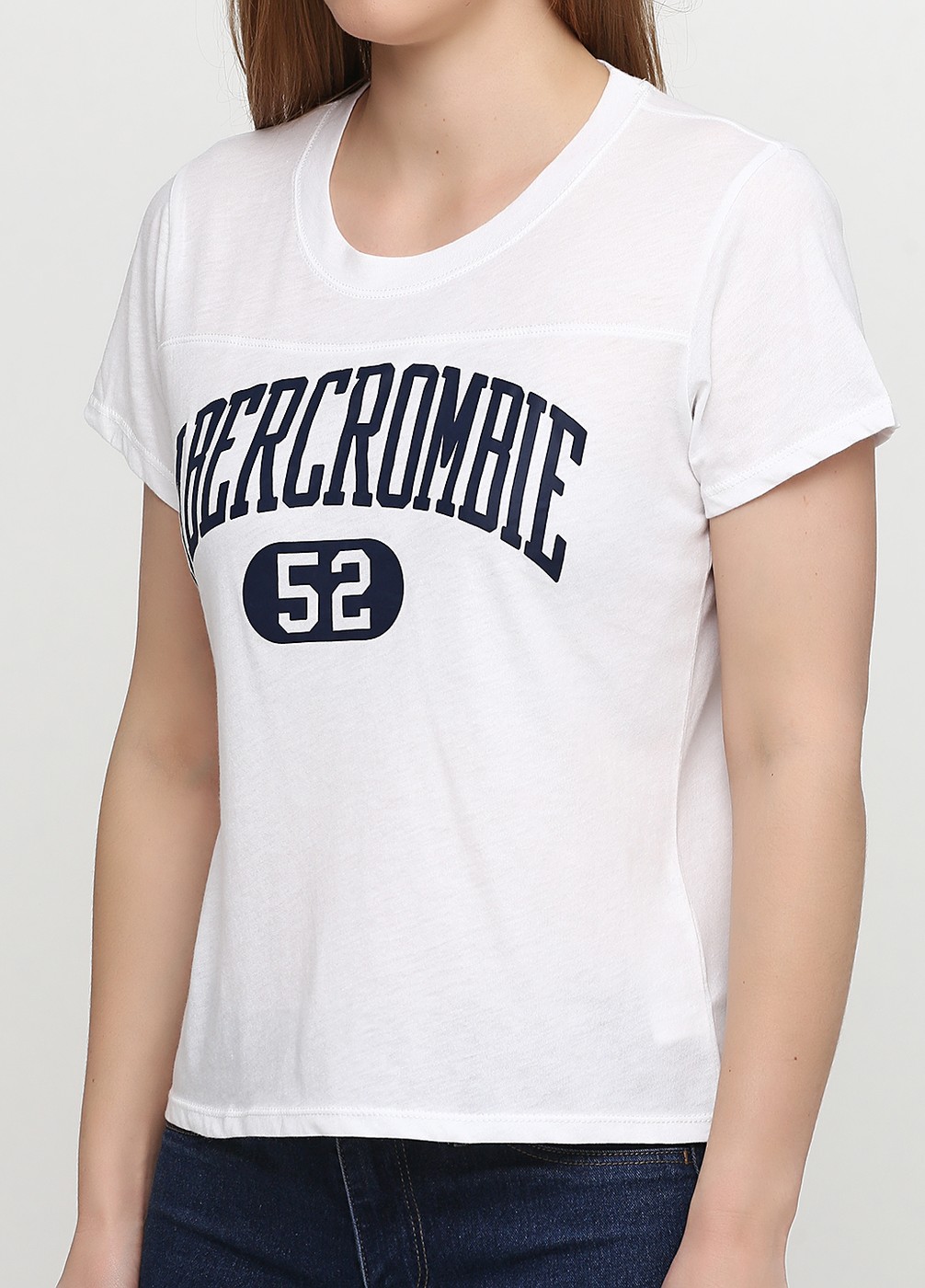 Белая футболка - женская футболка Abercrombie & Fitch, M, M