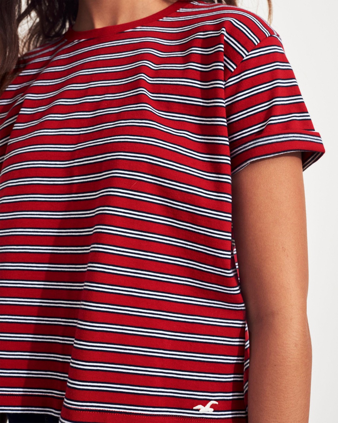 Красная футболка - женская футболка Hollister, M, M