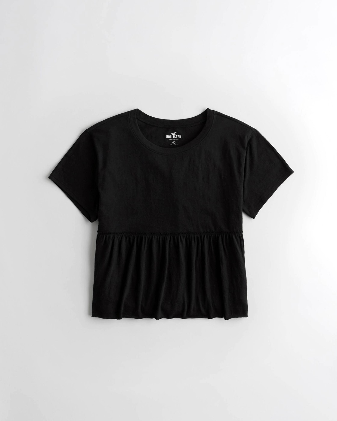Черная футболка - женская футболка Hollister