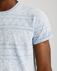 Голубая футболка - мужская футболка Abercrombie & Fitch, L, L